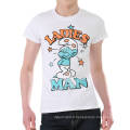 Écran de mode de bande dessinée imprimé blanc vente chaude coton personnalisé T-shirt des hommes